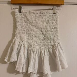 Free People Beach tube top ruffle smocked women XS